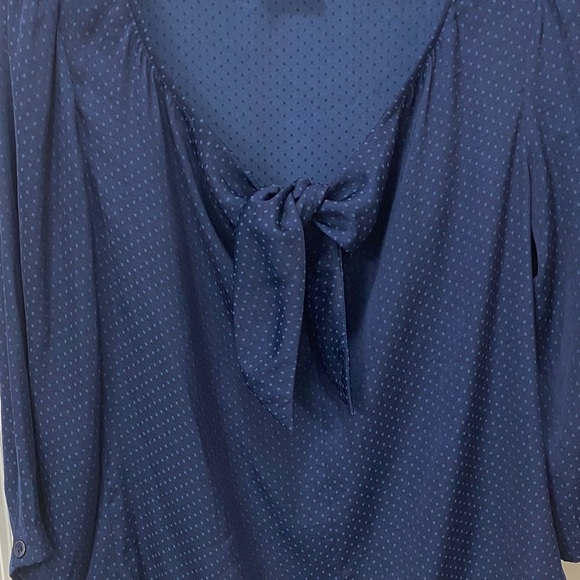 CAbi Navy Blouse with Elegant Bow - Picture 4 of 6